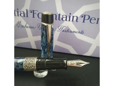 142. Kilk Celestial Blue Fountain Pen + 14K Gold Nib  M nib  (現貨1支)